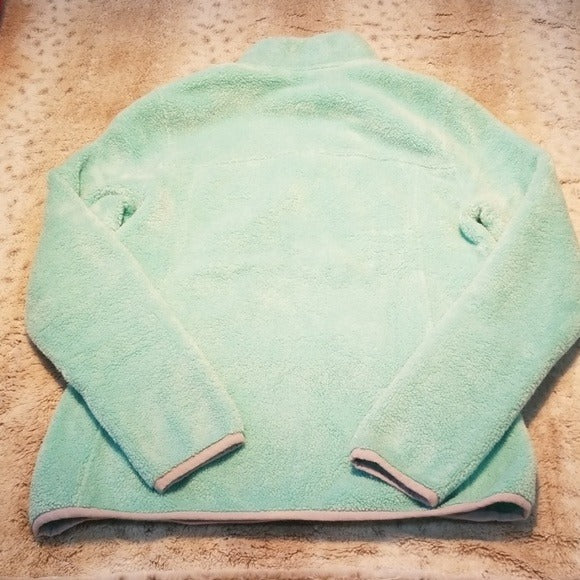 Free Country Light Sea Foam Green Partial Buttoned Fleece Size S