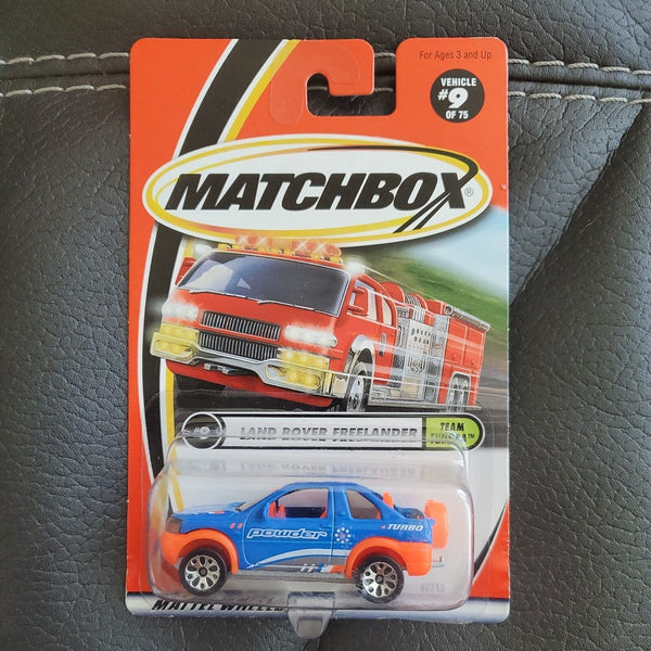 2000 MATCHBOX TEAM TUNDRA SERIES #9 of 75 LAND ROVER FREELANDER Blue Orange New