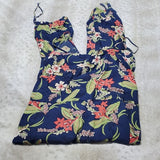 Polo Ralph Lauren Navy Strappy Jumpsuit Polynesian Botanical Print Size S