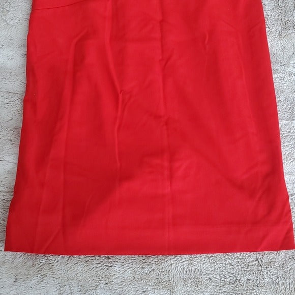 Calvin Klein Very Red Sleeveless Sheath Dress w Tummy Cinching Ruching Size 8