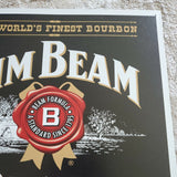 Jim Beam Black Bourbon Whiskey Metal Tin Display Sign Sized 16 x 12.5