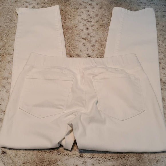 NYDJ Mid Rise White Stretch Alina Pullon Ankle Jeans Size 2