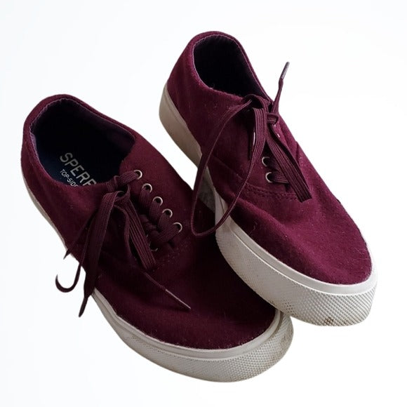 Sperry Topsider Maroon Lowtop Tied Shoes Sneakers Flats Size 7