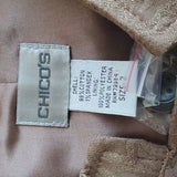 Chico's Tan Bronze Accent Jacquard Linea Blazer Jacket Size 12 Chico's Size 2