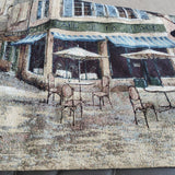 MWW Cafe de la Place French City Landscape Decor Woven Wall Tapestry 50x70 NWT