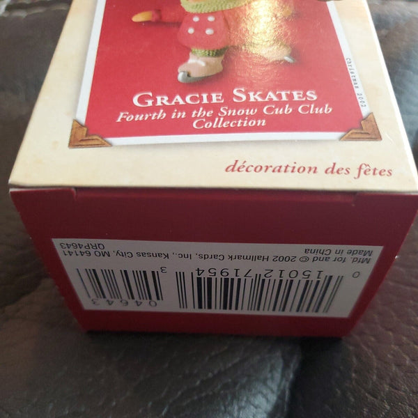 2002 Hallmark Keepsake Christmas Ornament Gracie Skates 4th in The Snow Cub Club