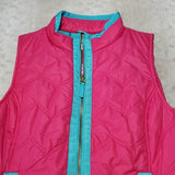 Vineyard Vines Pink Blue Quilted Down Puffer Vest Size XS