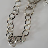 Boutique Long Heavier Silver Tone Chain Link Necklace