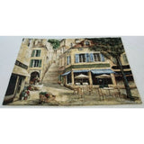 MWW Cafe de la Place French City Landscape Decor Woven Wall Tapestry 50x70 NWT