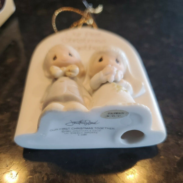 1982 ENESCO PRECIOUS MOMENTS "OUR FIRST CHRISTMAS TOGETHER" E-2385