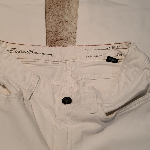 Eddie Bauer White Mid Rise Natural Bootcut Jeans Size 6