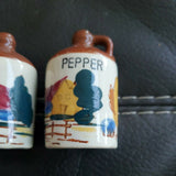 Vintage Ceramic Salt Pepper Shakers Moonshine Jug Chicken house Country Japanese