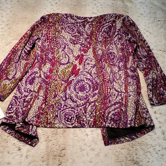 NWT Alia USA Purple Layered Top and Cardigan Set