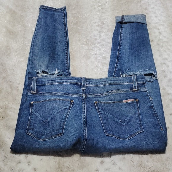 Hudson Mid Rise Skinny Blue Jean Size 28