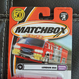 MATCHBOX #2 London Bus 1/64 scale Union Jack Tours Diecast Bus UK England 95198