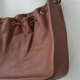 Talbots Brown Leather Simple Shoulder Bag With Top Cincher