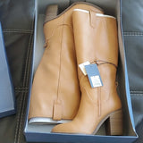 NWT Universal Thread Davina Heeled Faux Leather Riding Boot Tan