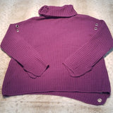 NWT NY Collection Riveted Light Cable Knit Sweater Purple