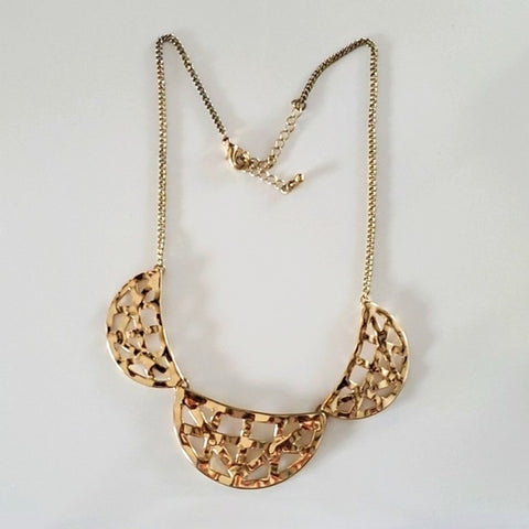 Boutique Gold Tone Geometric Accent Multi Length Necklace