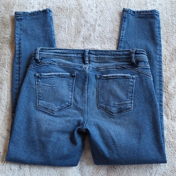 KanCan Darker Wash Distressed Mid Rise Boyfriend Blue Jean Size 28