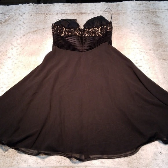 JS Boutique Midi Length Black Dress w Beading Size 4