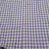 NWT Hart Schaffer Marx Purple White Checkered Short Sleeve Button Up Size XL