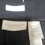 NWT Liz Claiborne Sport Black Straight Leg Dress Pants Petite Anissa Size 10P