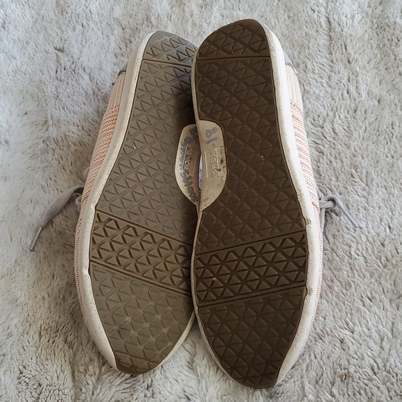 Toms Striped Multi Color Canvas Grey Tie Low Top Fashion Sneakers Flats Size 7