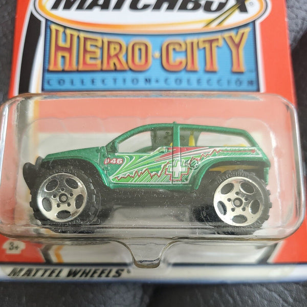 Matchbox Hero City #46 Beach 4x4 Metallic Green New On Card 97682-0718