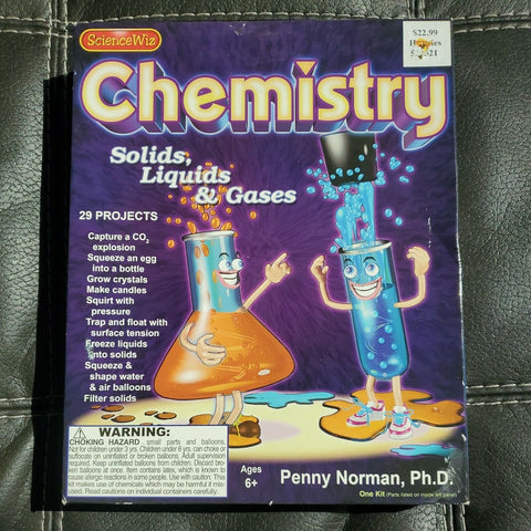 *New* Sealed - Science Wiz Chemistry Set Solids Liquids Gases - 29 Projects Book