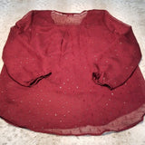 NWT Sweet Rain Maroon Lightweight Lined Blouse Size M