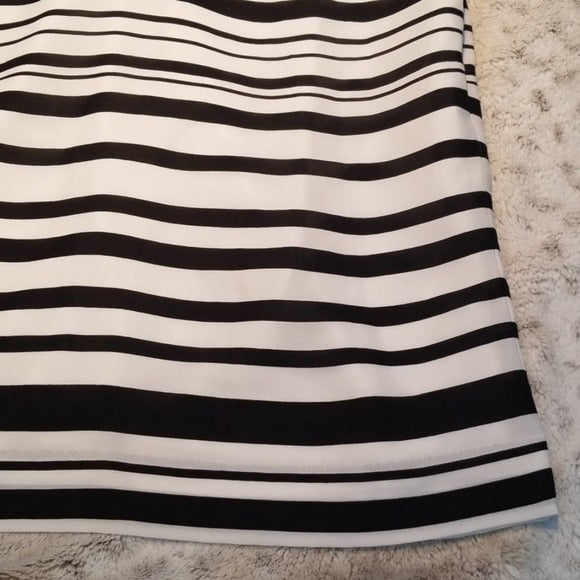 Banana Republic Black and White Striped Lined Sheath Dress Size 6