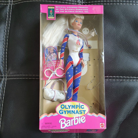 1995 Mattel Olympic Gymnast Barbie 1996 Atlanta Games Doll Collectible 15123