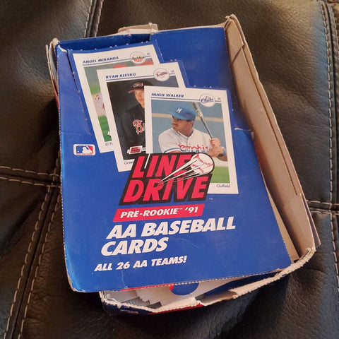 1991 LINE DRIVE PRE-ROOKIE AA BASEBALL WAX PACK Box Half Unopened Half Loose