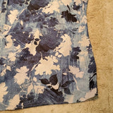 NWT Sioni Blue Floral Short Sleeve Wide Neck Blouse Top