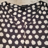 Ann Taylor Geometric Half Button Sleeved Blouse Size M