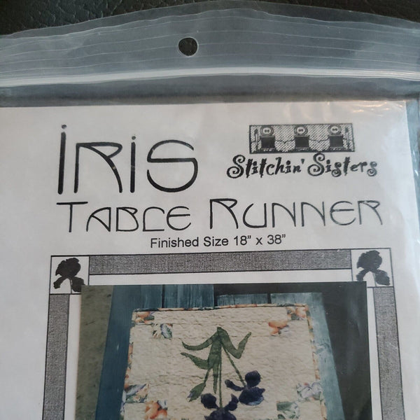 Iris Table Runner Stitchin' Sisters ~ Finished Size 18" x 38" New Vintage 2000