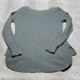 Madewell Grey Tinted Green Slouchy Wide Neck Sweater Scooped Bottom Size S