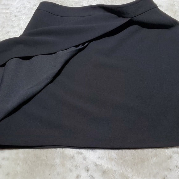 French Connection Black Faux Wrap Above Knee Skirt Size 12