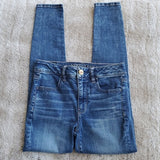 American Eagle Mid Rise Super Stretch Blue Jean Jegging Size 2