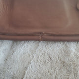 Vintage Frye Carriage Bag Large Leather Clutch Brown w Leather Pull Strap Rare