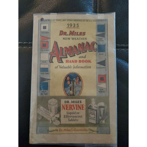 Vintage Dr. Miles 1935/1936  New Weather Almanac & Hand Book