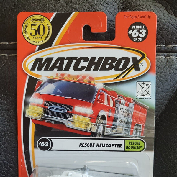 Matchbox 2002 RESCUE ROOKIES Rescue Helicopter 63/75 95255 New On Card