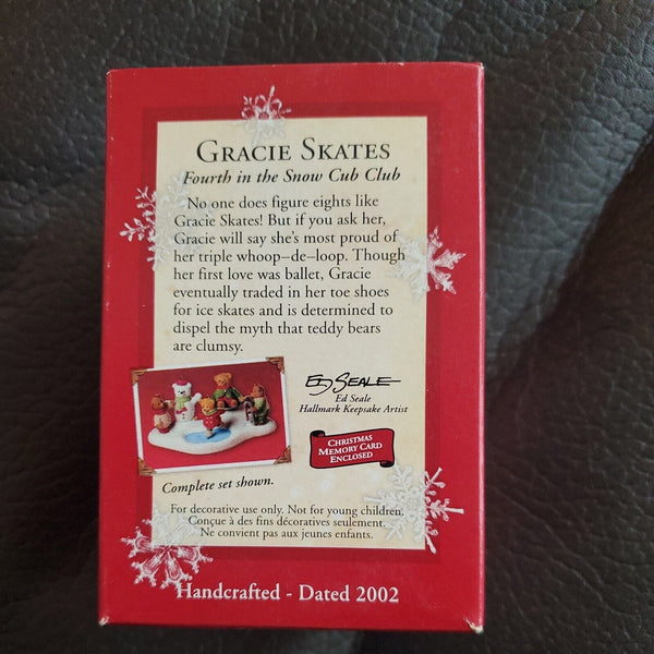 2002 Hallmark Keepsake Christmas Ornament Gracie Skates 4th in The Snow Cub Club