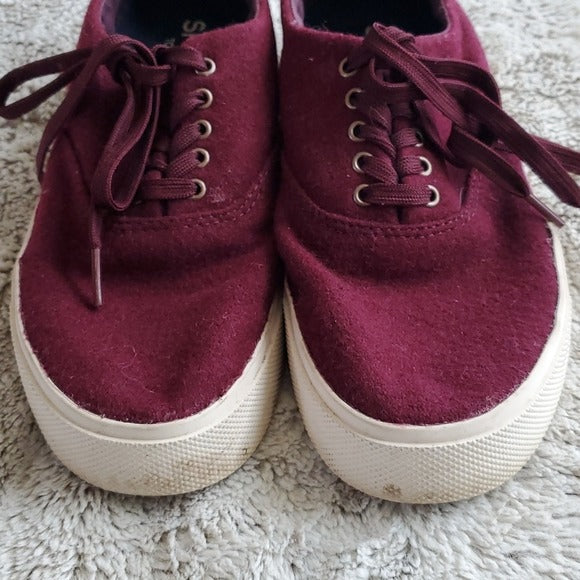 Sperry Topsider Maroon Lowtop Tied Shoes Sneakers Flats Size 7