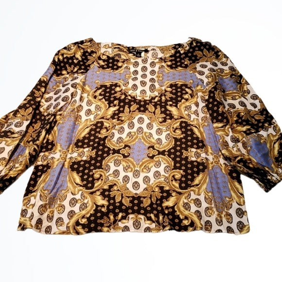 NWT Zac & Rachel Multi Color Paisley Long Sleeve Top Size S