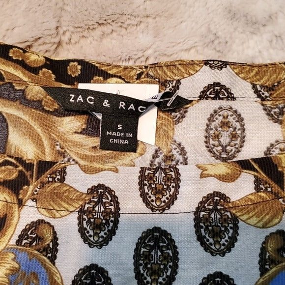NWT Zac & Rachel Multi Color Paisley Long Sleeve Top Size S