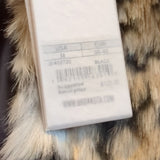 BB Dakota Wild Thing Snow Winter Jacket Black Tan Leopard Soft Faux Fur Size M