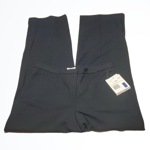 NWT Liz Claiborne Sport Black Straight Leg Dress Pants Petite Anissa Size 10P