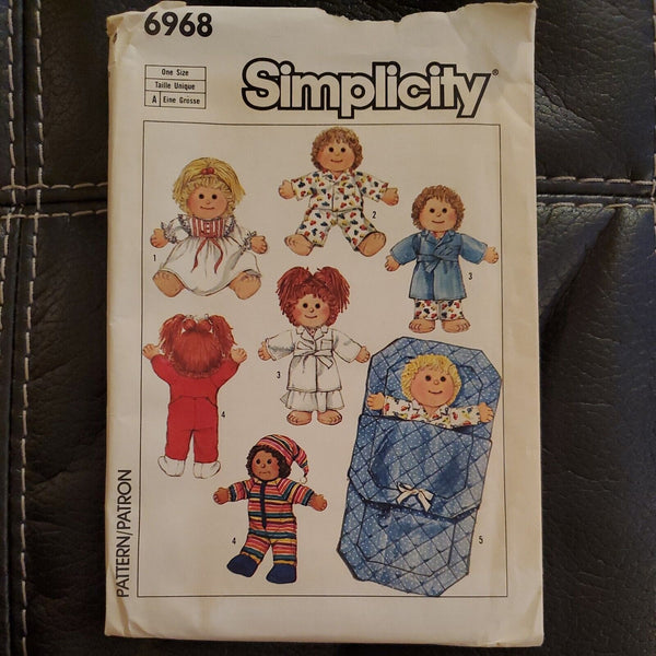 Clothes Doll Wardrobe Clothing Simplicity 6968 Craft Sewing Pattern UC Cabbage